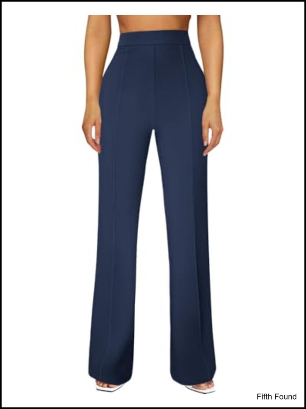 High Waist Straight Leg Stretch Pull On Dress Work Pants Business Casual Slacks